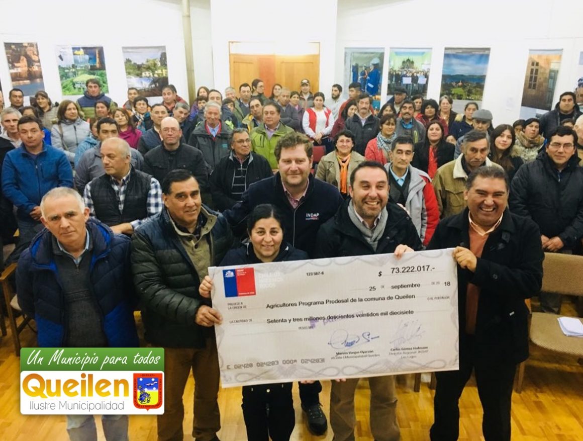 Municipalidad de Queilen e Indap entregaron 73 millones de pesos a los agricultores de la comuna