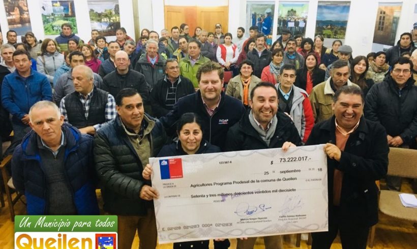 Municipalidad de Queilen e Indap entregaron 73 millones de pesos a los agricultores de la comuna